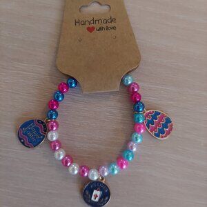 Handcrafted 3 Charm Easter Bracelet